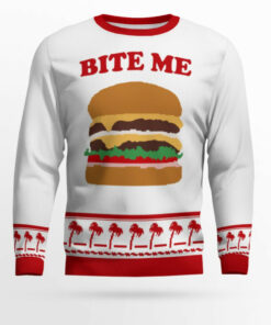 Burger Bite Me Ugly Christmas Sweater