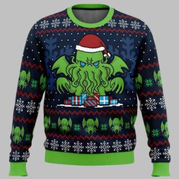 Call Of Cthulhu Santa Hat Ugly Christmas Sweater