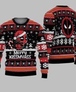Chibi Deadpool Merry Kissmyass Ugly Christmas Sweater