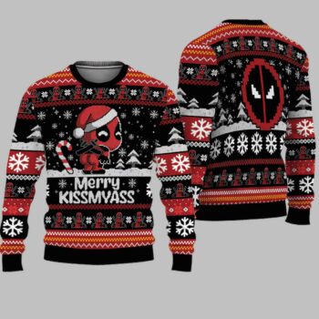 Chibi Deadpool Merry Kissmyass Ugly Christmas Sweater