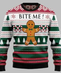 Christmas Cookies Bite Me Ugly Christmas Sweater