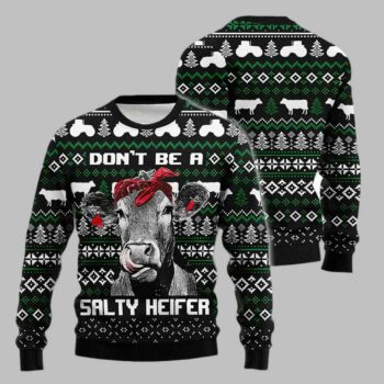 Christmas Cow Salty Heifer Ugly Christmas Sweater
