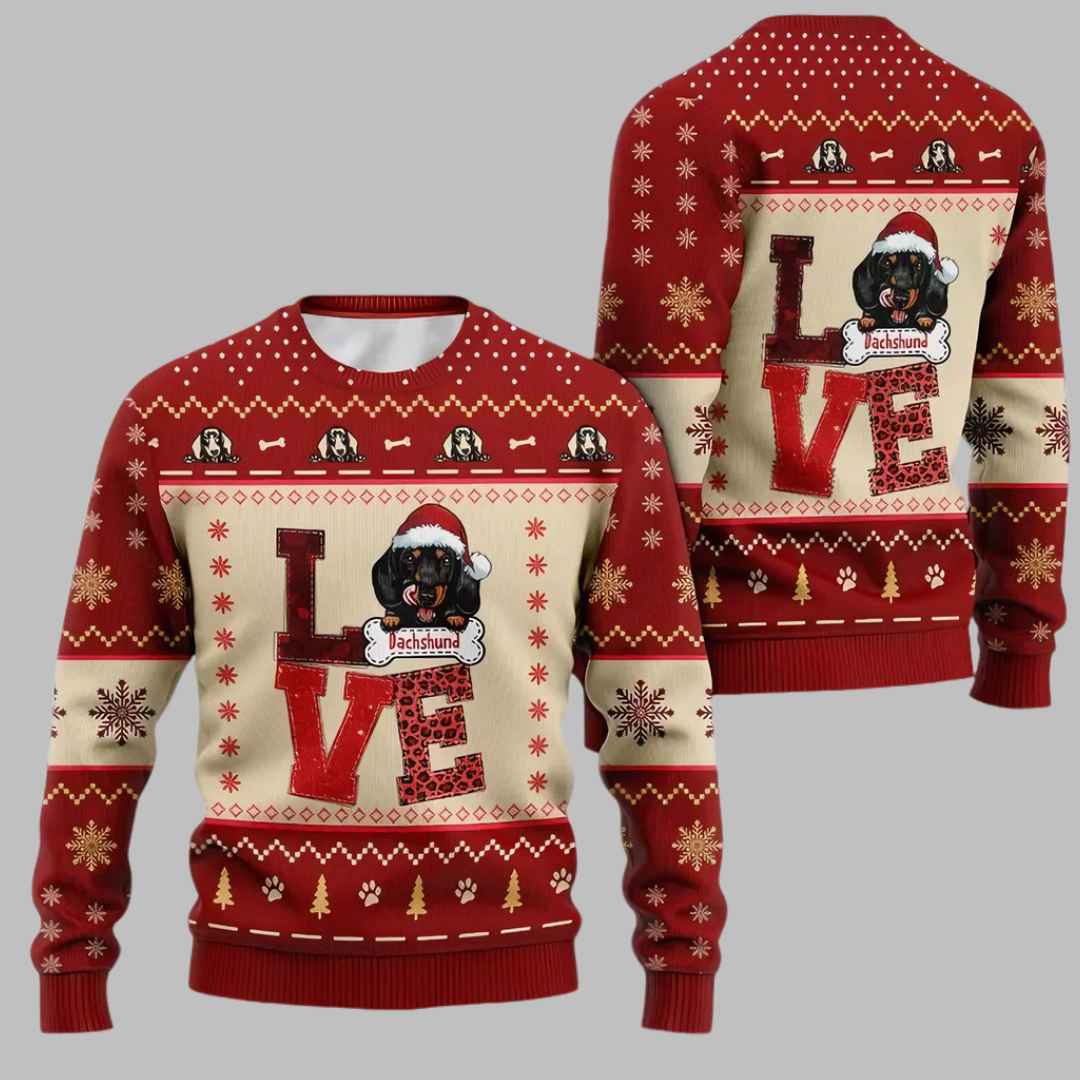 Christmas Dachshund Dog Ugly Christmas Sweater Christmas Dachshund Dog Ugly Christmas Sweater