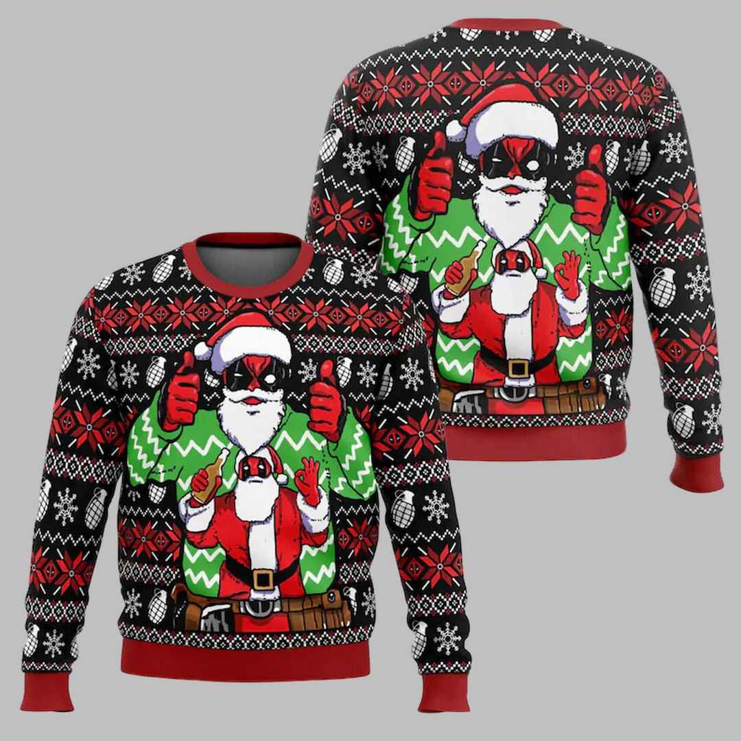 Christmas Deadpool Marvel Ugly Christmas Sweater Christmas Deadpool Marvel Ugly Christmas Sweater