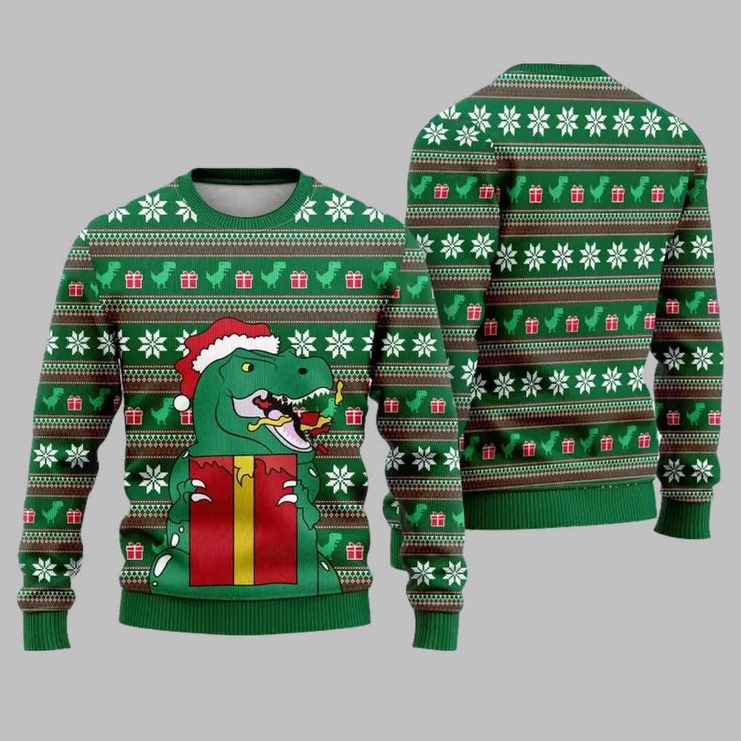 Christmas Dinosaur Ugly Christmas Sweater Christmas Dinosaur Ugly Christmas Sweater