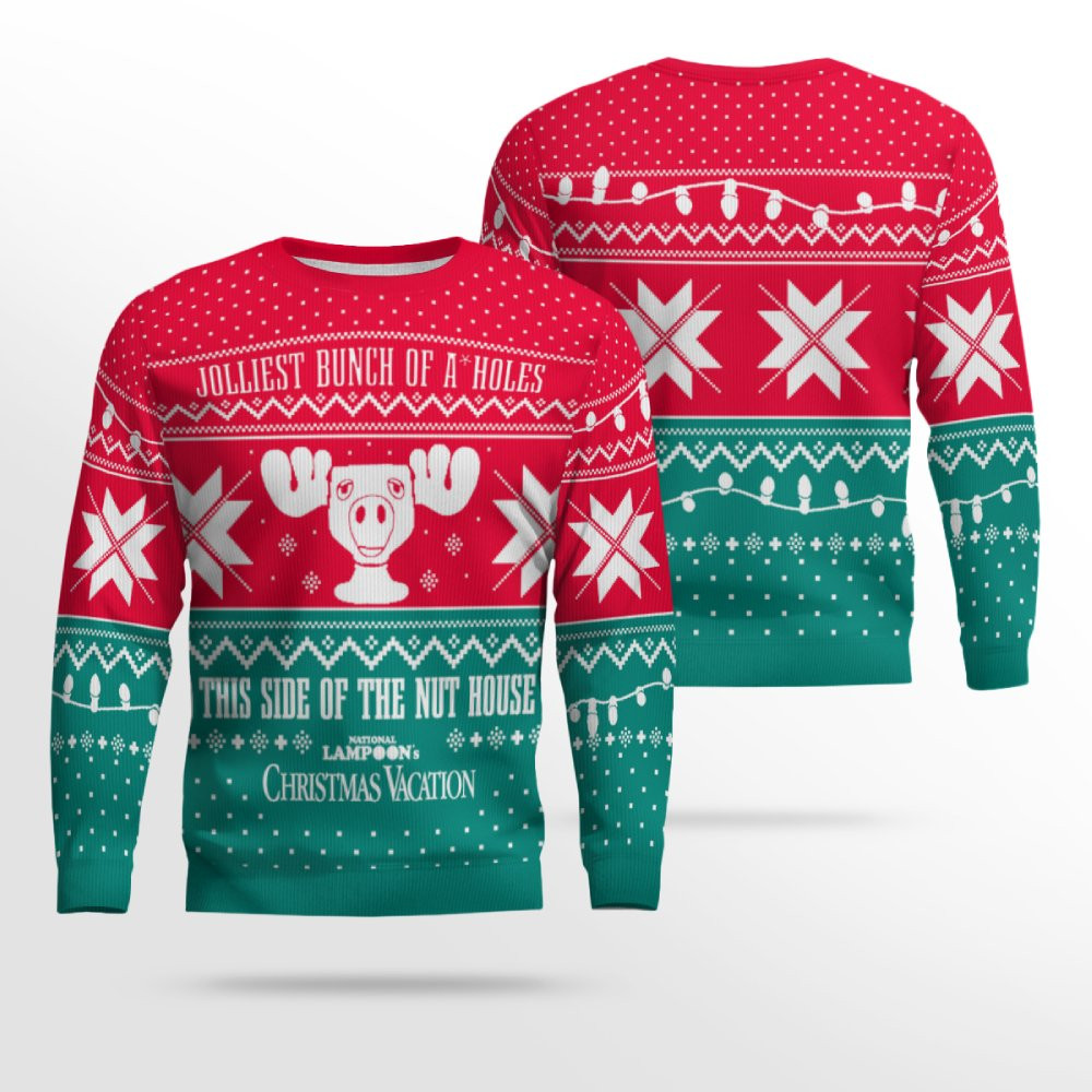 Christmas Vacation Jolliest Bunch of A*Holes Red and Green Ugly Christmas Sweater