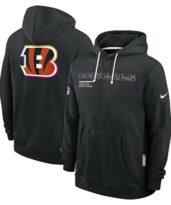 Cincinnati Bengals Black 2025 Crucial Catch Sideline Standard Issue Hoodie