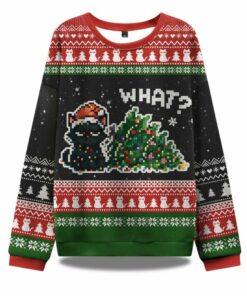 Curious Cat Ugly Christmas Sweater
