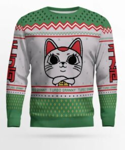 Dandadan Turbo Granny Holiday Ugly Christmas Sweater-Front