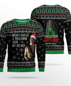 Die Hard Ho Ho Ho Machine Gun Christmas Ugly Sweater