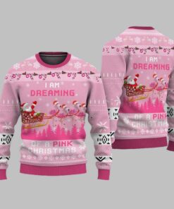 Flamingo I Am Dreaming Of A Pink Christmas Ugly Christmas Sweater