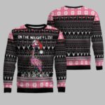 Flamingo Naughty List Ugly Christmas Sweater