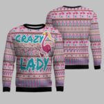 Flamingo Pink Flamingo Lady Ugly Christmas Sweater