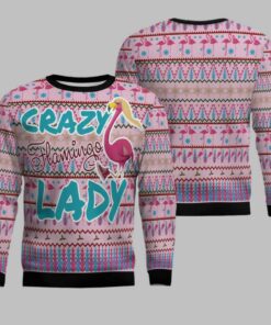 Flamingo Pink Flamingo Lady Ugly Christmas Sweater
