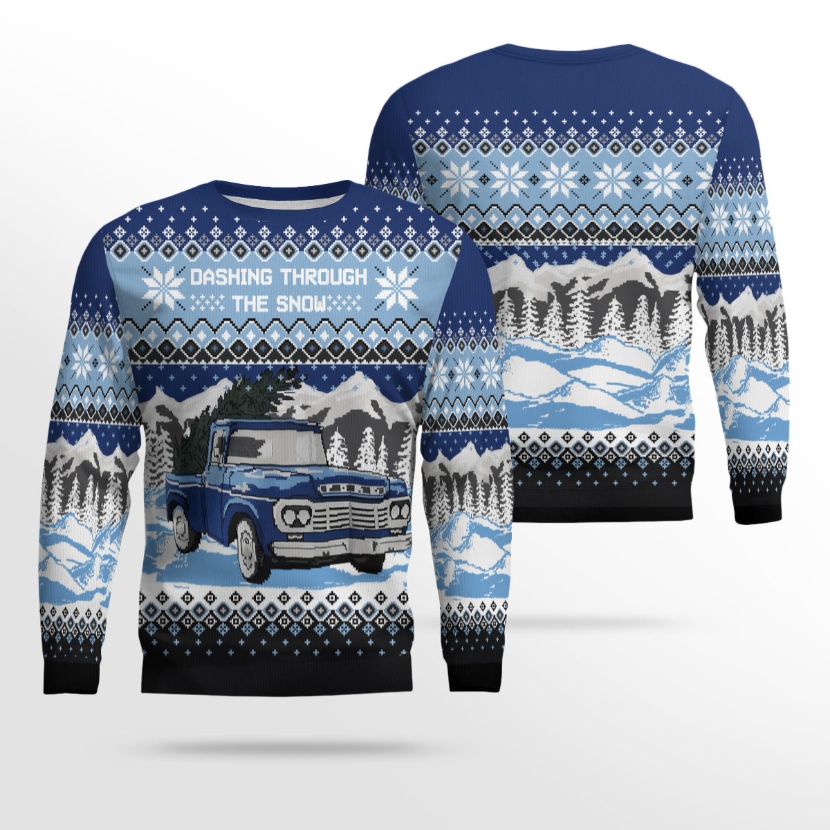 Ford Dashing Through the Snow Ugly Christmas Sweater