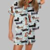 Funny Dachshund Art Print Pajama Set 3 Funny Dachshund Art Print Pajama Set