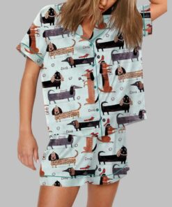 Funny Dachshund Art Print Pajama Set