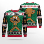 Gingerbread Oh Snap Ugly Christmas Sweater