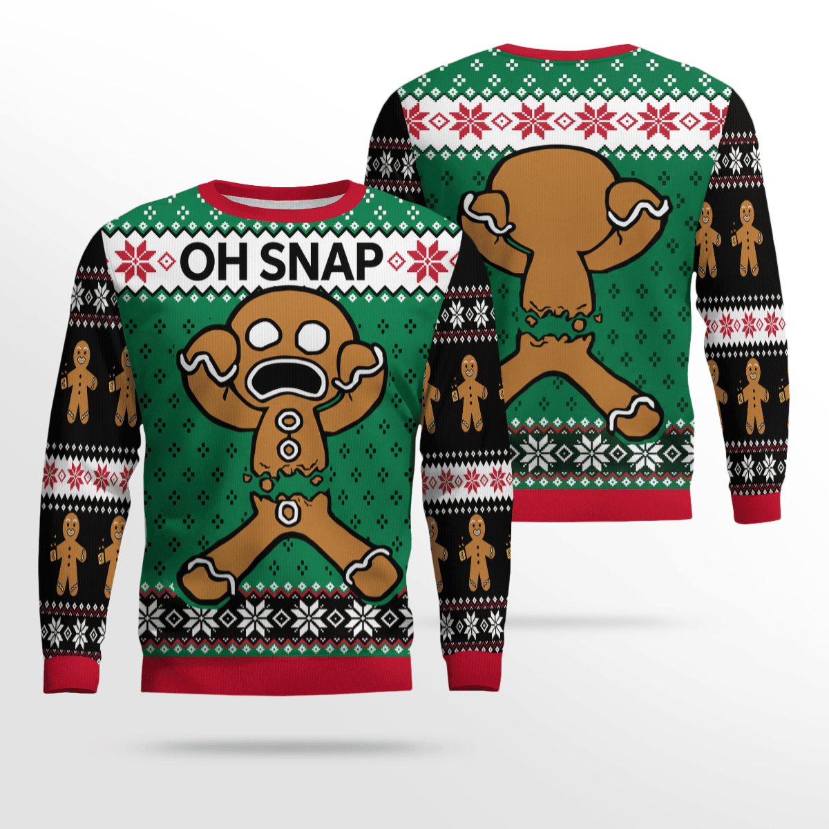 Gingerbread Oh Snap Ugly Christmas Sweater