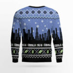 Godzilla City Scene Holiday Ugly Christmas Sweater
