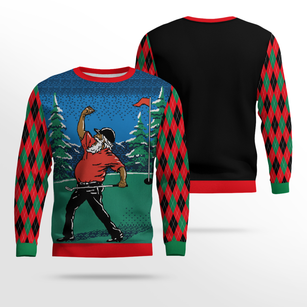 Golfing Santa Santa Ugly Christmas Sweater