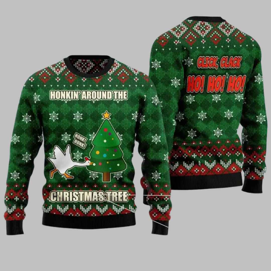 Goose Honkin Around The Christmas Tree Ugly Christmas Sweater Goose Honkin Around The Christmas Tree Ugly Christmas Sweater
