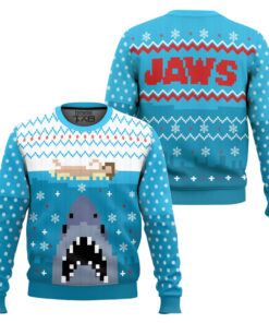 Jaws Blue Knitting Pattern Ugly Christmas Sweater Gift For Christmas 2 Jaws Blue Knitting Pattern Ugly Christmas Sweater Gift For Christmas