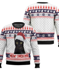 Meowy Christmas Cat With Santa Hat Ugly Christmas Sweater 2 Meowy Christmas Cat With Santa Hat Ugly Christmas Sweater