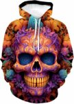 Halloween Pumpkin Skull Colorful Graphic Hoodie