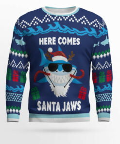 Here Comes Santa Jaws Ugly Christmas Sweater 2 Here Comes Santa Jaws Ugly Christmas Sweater