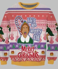 He's An Angry Elf Ugly Christmas Sweater