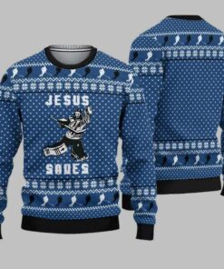Hockey Jesus Saves Ugly Christmas Sweater