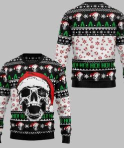 Hohoho Skeleton Skull Santa Ugly Christmas Sweater