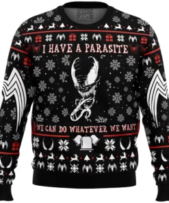I Have a Parasite We Are Venom Venom Ugly Christmas Sweater