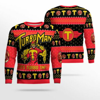 It's Turbo Time! Turbo Man Jingle All the Way Ugly Sweater