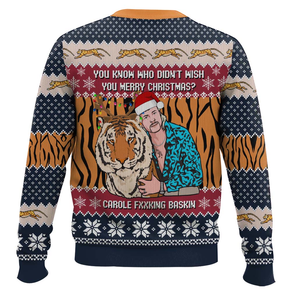JE141023LNQ12mk3.jpg Joe Exotic Tiger King Bet That B! Didn?t Send You A Card Chirsmas Ugly Christmas Sweater