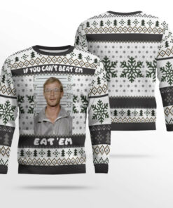 Jeffrey Dahmer Funny Serial Killer If You Can't Beat 'Em Eat 'Em Ugly Christmas Sweater