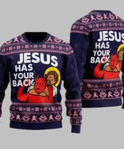 Jesus Has Your Back Ugly Christmas Sweater