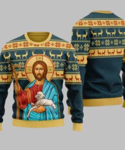 Jesus Hug Sheep Ugly Christmas Sweater