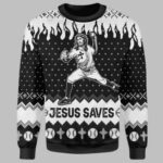 Jesus Save The Baseball Ugly Christmas Sweater