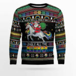 Jingle Bells All The Gay With Santa And Unicorns Ugly Christmas Sweater