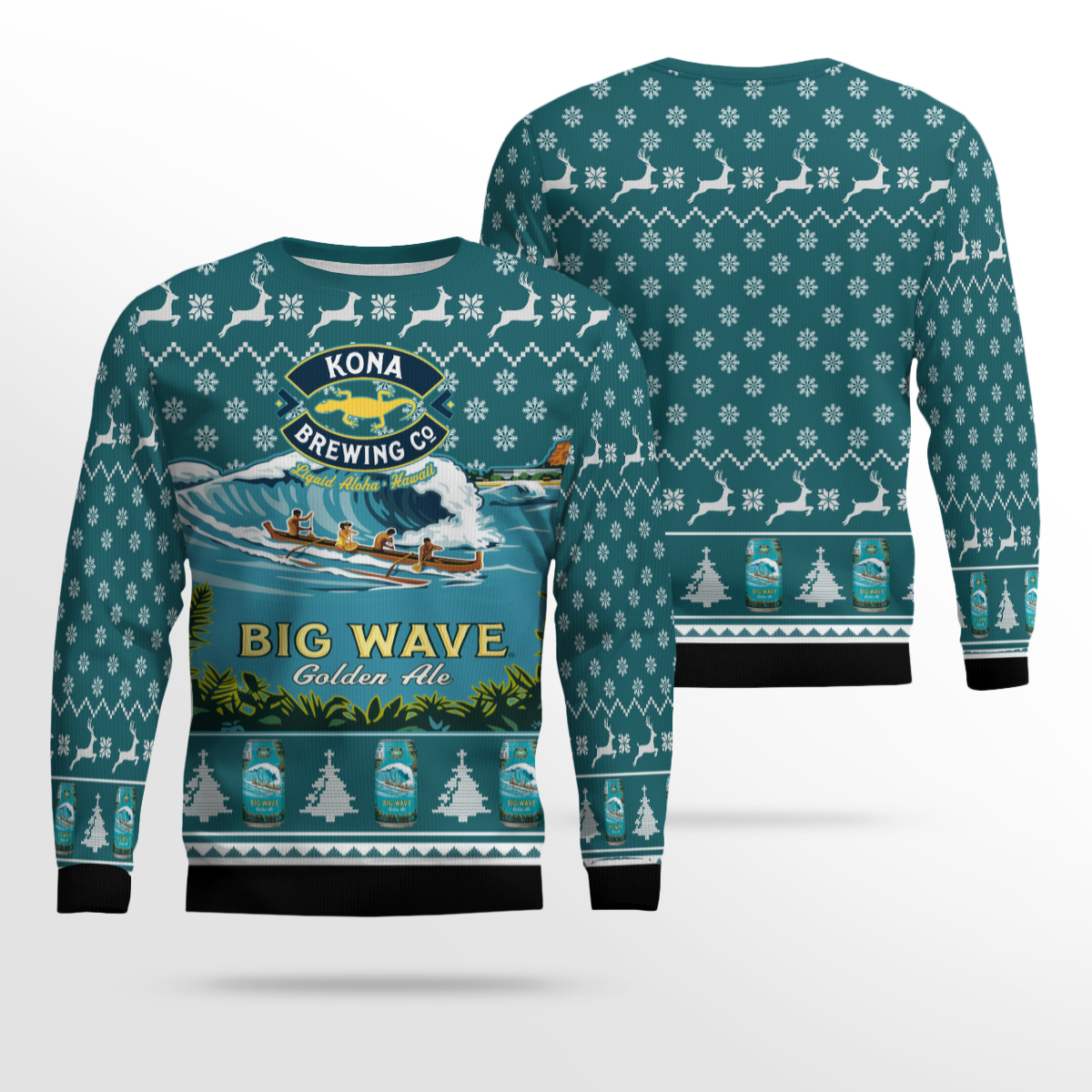 Kona Brewing Co Big Wave Golden Ale Ugly Christmas Sweater