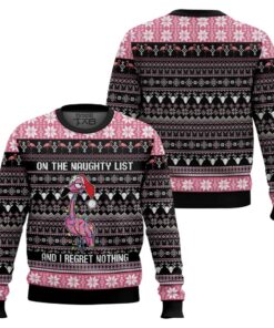 Flamingo Naughty List Ugly Christmas Sweater