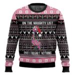 Flamingo Naughty List Ugly Christmas Sweater