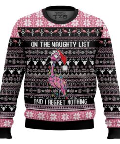 Flamingo Naughty List Ugly Christmas Sweater