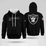 Las Vegas Raiders Black 2025 Crucial Catch Hoodie Mockup