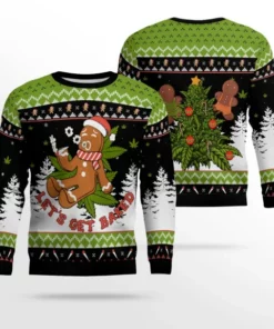 Let’s Get Baked 420 Marijuana Christmas Ugly Sweater
