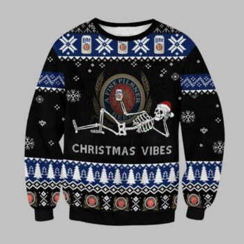 Lite Christmas Vibes Skull Ugly Christmas Sweater