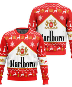 Marlboro Menthol Black Cigarettes Ugly Christmas Sweater