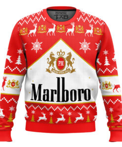 Marlboro Menthol Black Cigarettes Ugly Christmas Sweater